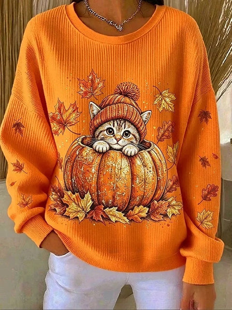 Autumn shoulder crew neck sweater 3D digital printing crew neck FF303419 04