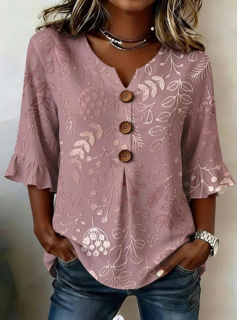 Haut cardigan à boucle et manches longues pour femmes, imprimé floral numérique 3D m302703