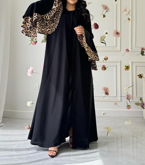 Nouvelle robe à imprimé léopard, jupe longue, cardigan m301185 