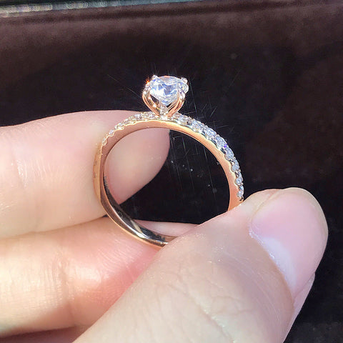 Simple silver plated S925 imitation zircon ring m1915010484