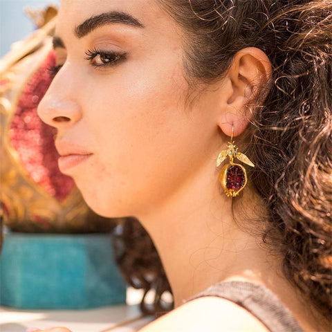 Pomegranate Gold Earrings m1915010477