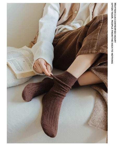 Chaussettes en cachemire pour femmes, ajoutez des bas chauds et épais en cachemire en automne et en hiver m1915010467