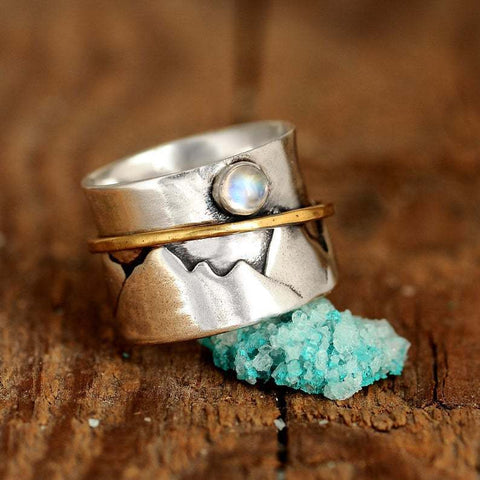 creative retro color separation valley gold ring moonlight stone ring jewelry m1915010478