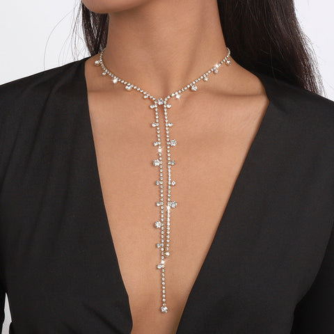 Water Diamond Tassel Light Luxury Neckchain m1915010518
