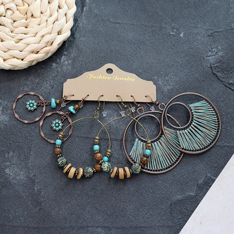 Bohemian ethnic style long earrings m1915010447