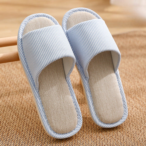 Pantoufles en lin de saison pour femmes, maison m1915010543 