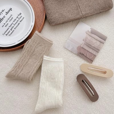Chaussettes en cachemire pour femmes, ajoutez des bas chauds et épais en cachemire en automne et en hiver m1915010467